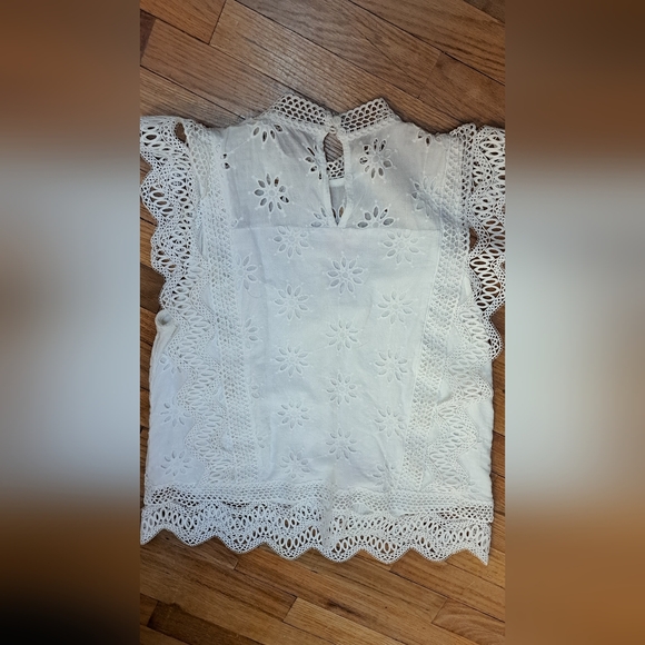 Entro Elegant White Lace Crochet Sleeveless Top. Xs - Picture 8 of 11